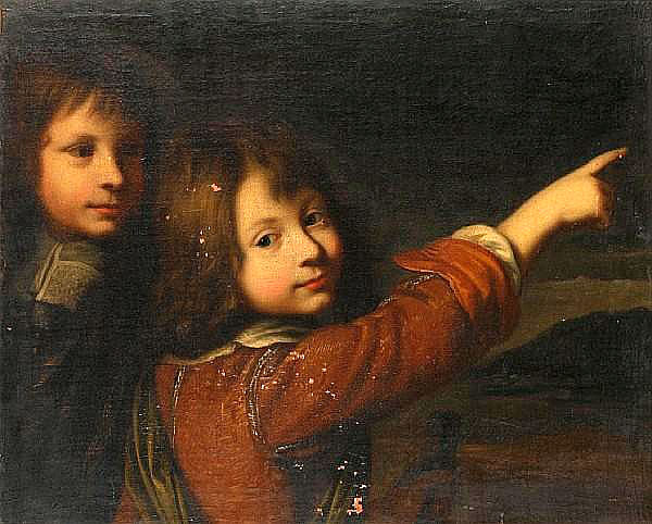 Portrait of two young boys, before an open landscape (Портрет двух мальчиков на фоне открывающегося пейзажа)