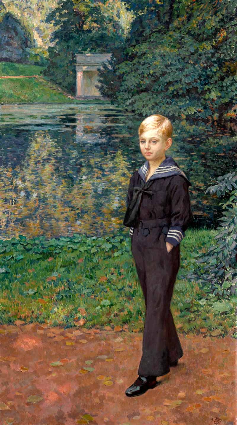 Portrait de Claude Stevens en marin, au jardin (Портрет Клода Стивенса в морском костюме в саду)