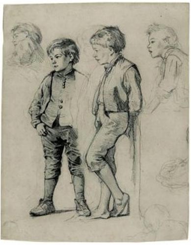 Zwei Bauernknaben / study for Der Vetter (Два крестьянских мальчика / этюд к картине «Кузен»)