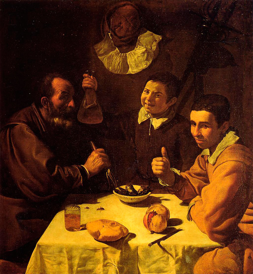 Luncheon / Three Men at a Table (Трапеза / Трое мужчин за столом), c.1617