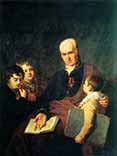 Portrait of Kirill Ivanovich Golovachevskiy with three students of the Academy of Fine Arts