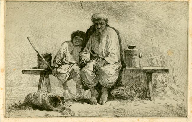 Дед с внуком (Grandfather with grandson)