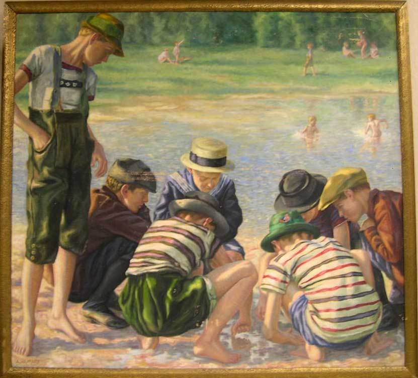 Children Playing at Lakeside (Дети, играющие у озера)