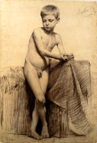 Studie naar staand, naakt jongetje (Эскиз стоящего голого мальчика), 1875