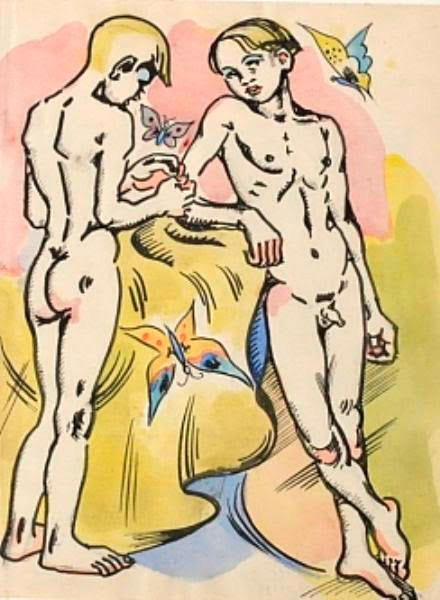 Two Nude Boys with Draped Cloth and Butterflies (Два нагих мальчика с тканевой драпировкой и бабочками)