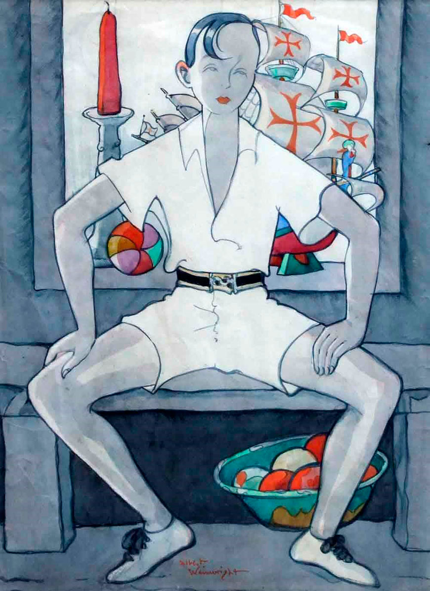 Seated Boy With Fruit Bowl (Сидящий мальчик с вазой для фруктов)