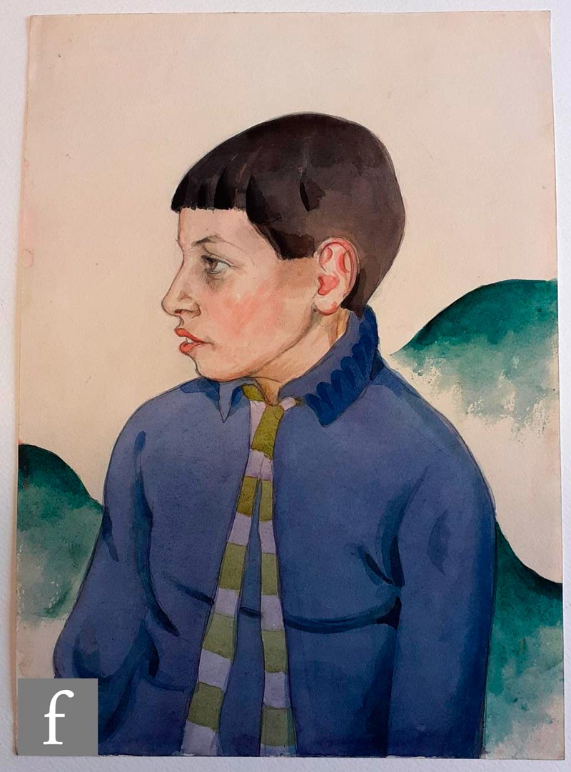 Portrait of Leonard Sumner as a boy wearing blue shirt and a striped tie (Портрет Леонарда Самнера как мальчика в синей рубашке и полосатом галстуке)