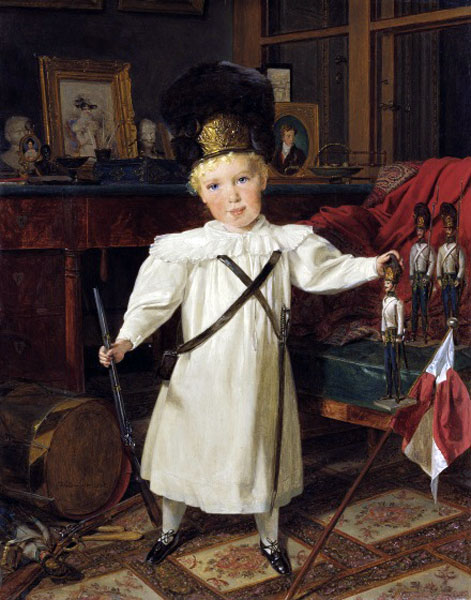 Portrait of the future Emperor Franz Josef I of Austria as a Grenadier with toy soldiers (Портрет будущего императора Австрии Франца Йозефа I, играющего в солдатики), 1832