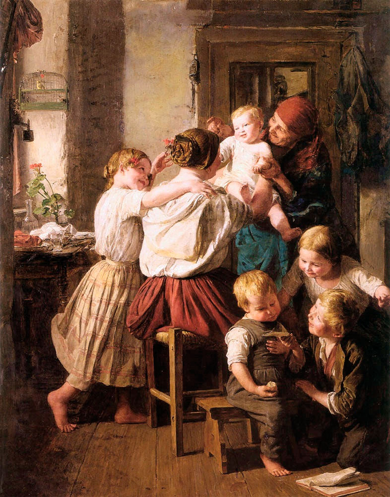 Children Making Their Grandmother a Present on Her Name Day (Дети, делающие своей бабушке подарок на день её именин)