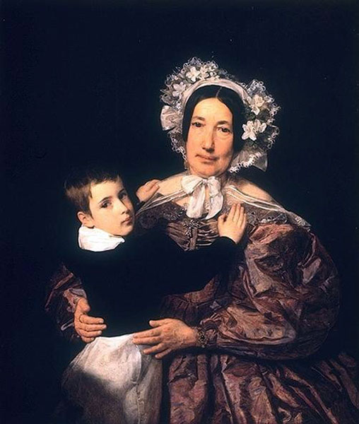 Frau Lindner with her son (Фрау Линднер и её сын), 1836