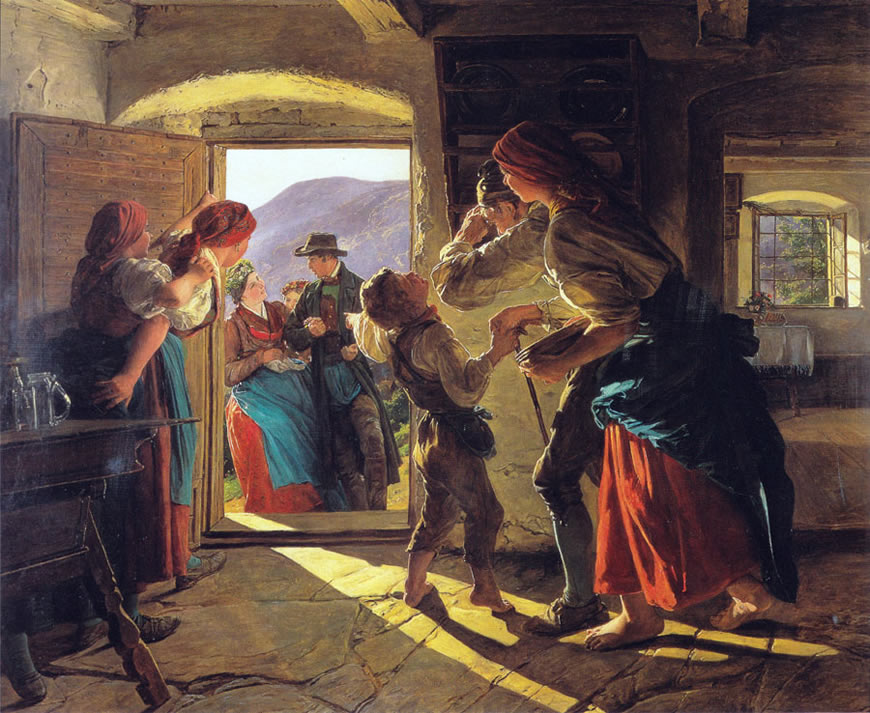 Eintritt der Neuvermählten (Прием молодожёнов), 1859