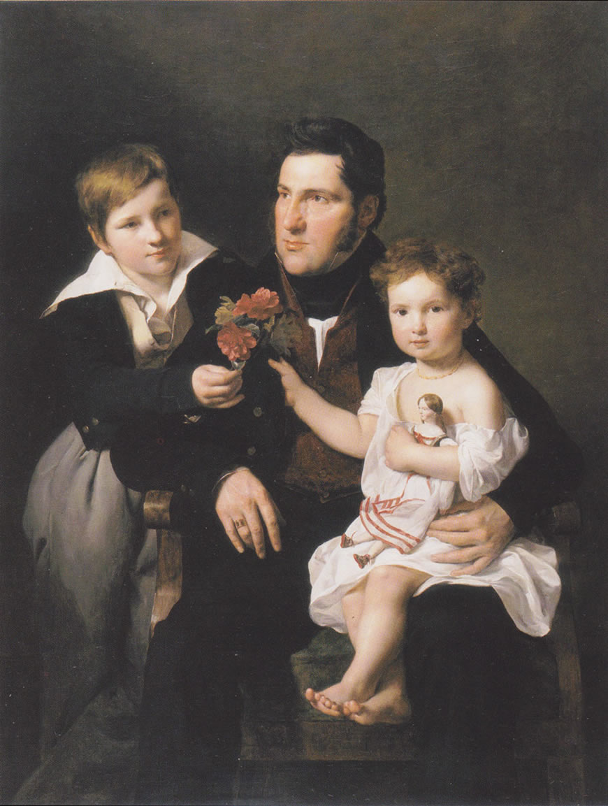 Johann Feldmüller mit beiden Kindern (Иоганн Фельдмюллер с двумя детьми), 1834