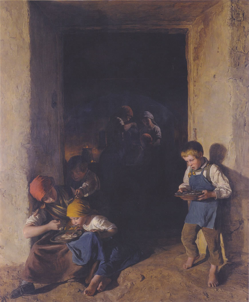 Kinder erhalten ihr Früstück (Дети, получающие завтрак), 1859