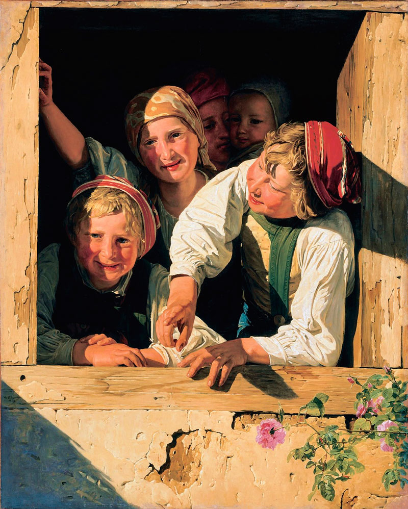 Kinder im Fenster (Дети в окне), 1853