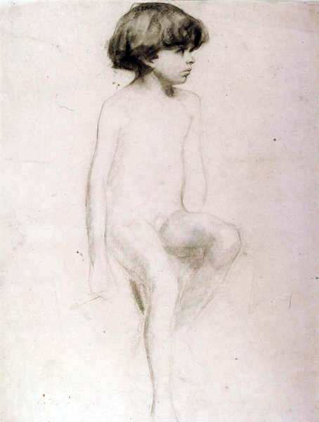 Nude Little Boy Seated (Обнажённый сидящий маленький мальчик