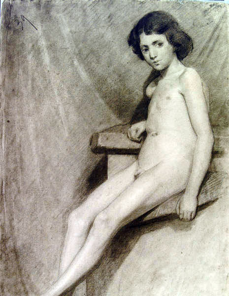 Nude Boy Seated (Обнажённый сидящий мальчик)