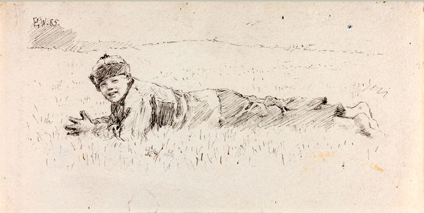 Gutt som ligger i gresset (Мальчик, лежащий на траве), 1885