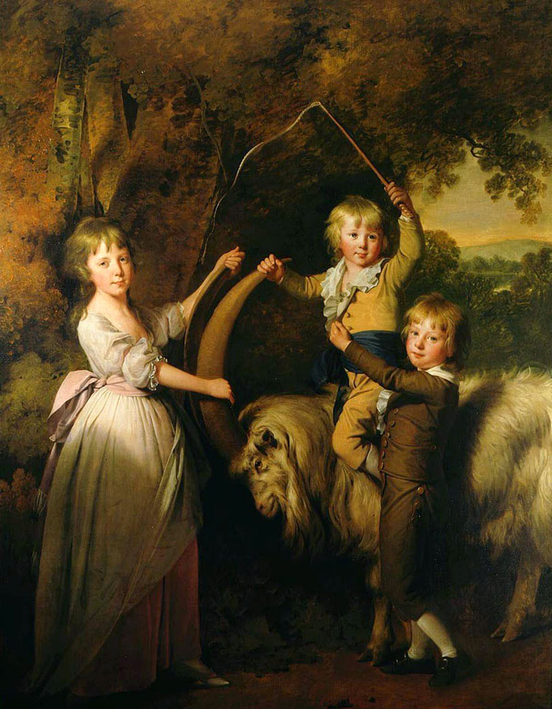 Three Children of Richard Arkwright with a Goat (Три ребёнка Ричарда Аркврайта с козлом), 1791