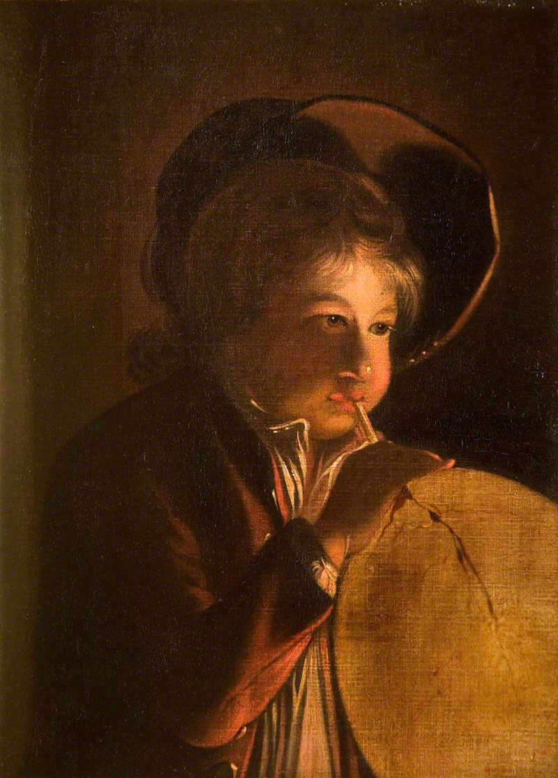 Boy Blowing a Bladder in Candlelight (Мальчик, надувающий пузырь в свете свечи)