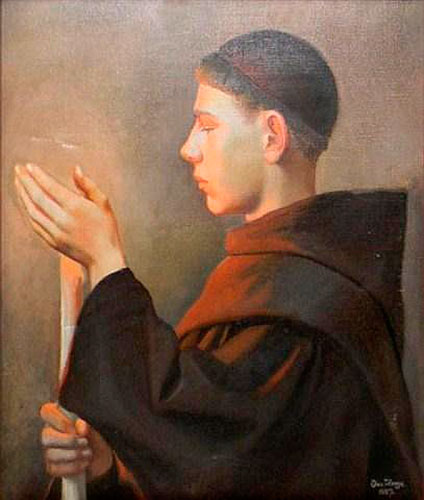 Portrait of monk with candle (Портрет монаха со свечой), 1927