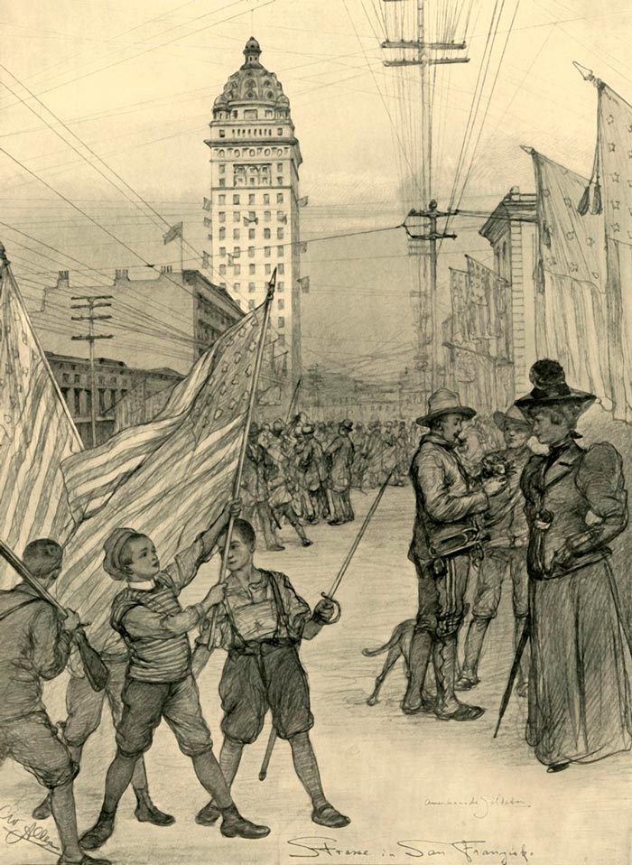 Street scene in San Francisco, USA (Уличная сцена в Сан-Франциско, США), 1898