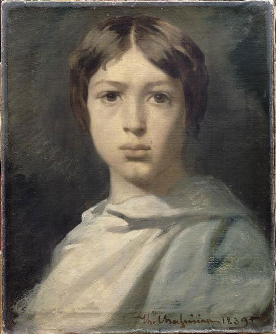 Portrait de jeune garcon. Le Broyeur de couleur de l'artiste (Портрет мальчика.Раскрашено художником Ле Бройером), XIX