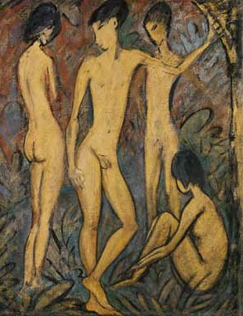 Two boys and two Girls/Nudes (Два мальчика и две девочки/Обнаженные), 1918