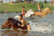 Bathing Horses