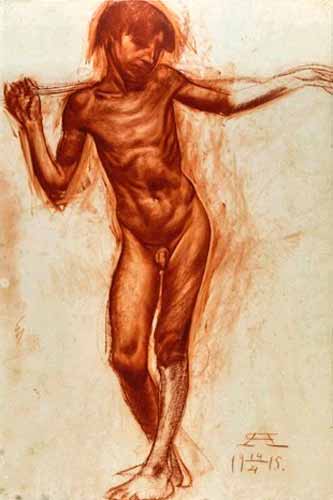 Обнаженный мальчик с палкой (Nude boy with a stick), 1915