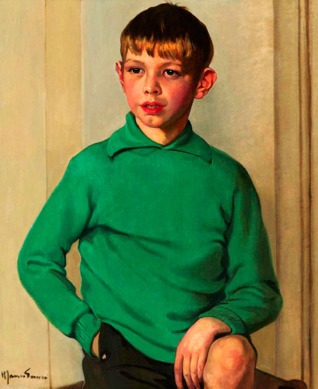 Portrait of a boy in a green jumper (Портрет мальчика в зелёном джемпере)