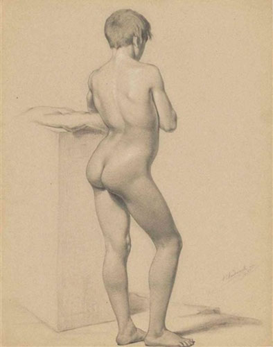 A young boy standing, seen from behind (Стоящий мальчик, вид со спины), 1847-1848