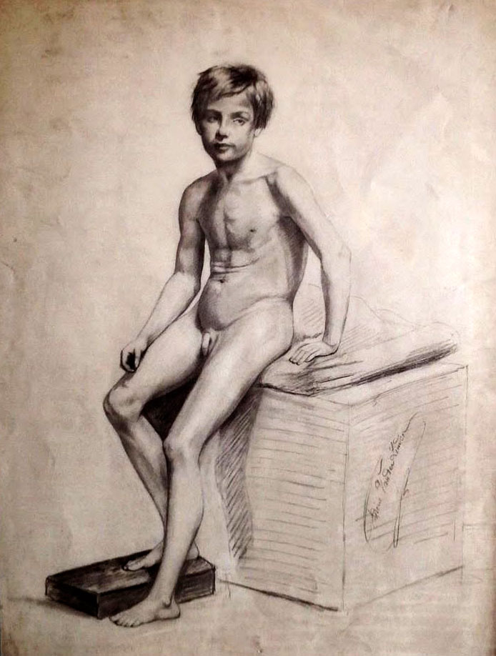 Academic Study of a Nude Ephebe (Академический эскиз обнажённого подростка), 1926