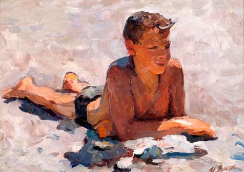 Этюд к картине 'Мальчики на пляже' (Study for 'Boys on the beach'), 1964