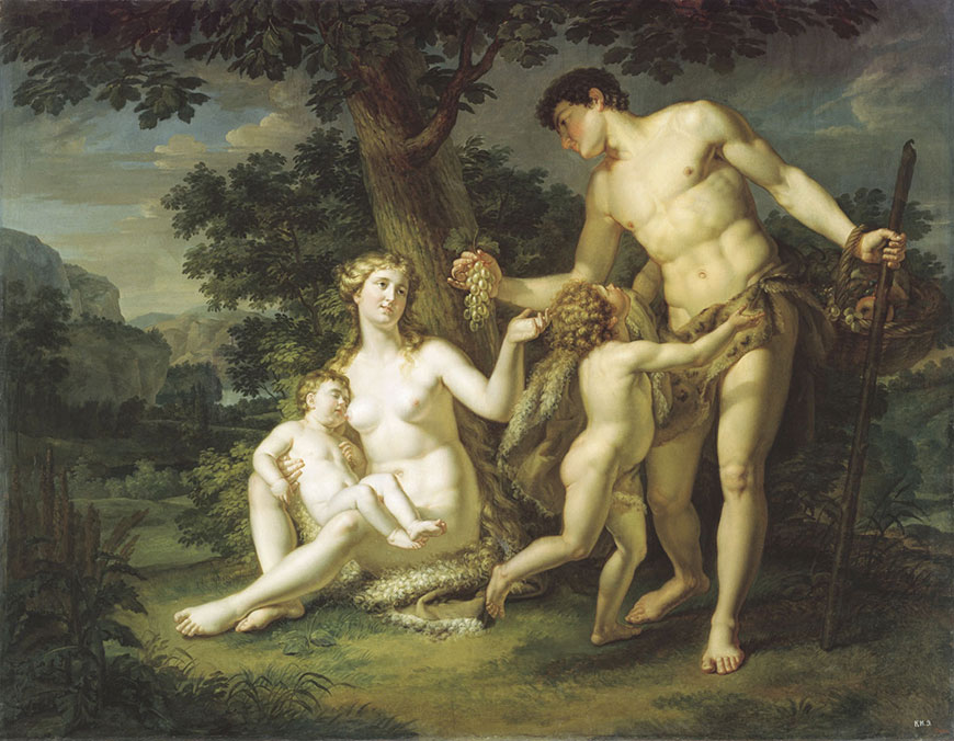 Адам и Ева с детьми под деревом после изгнания из рая (Adam and Eve with their children under a tree), 1803