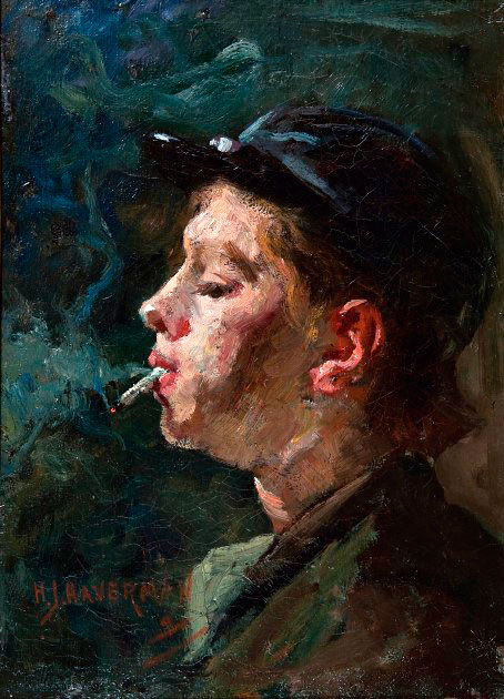 A boy, smoking (Мальчик, курящий)