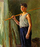 The boy with a fishing rod