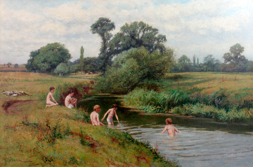 Boys bathing in a river (Мальчики, купающиеся в реке) 