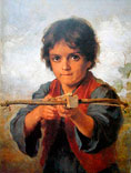 Boy shooting a bow