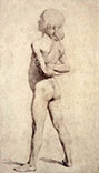 Study of a nude boy for 'Caravan Halted by the Sea Shore', c.1843