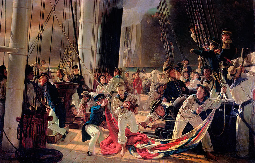 On the deck during a sea battle (На палубе во время морского сражения), 1855