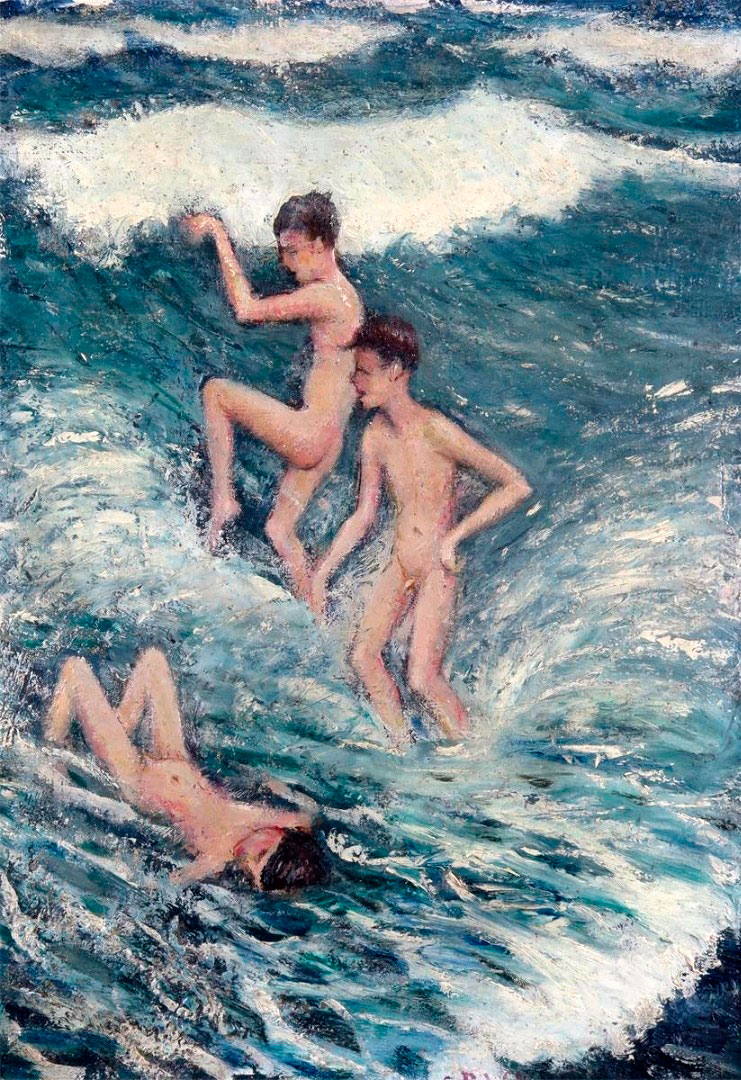 Three boys bathing in the sea (Три мальчика, купающихся в море)