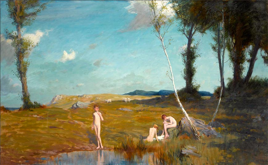 Boys bathing in a pond (Мальчики, купающиеся в пруду)