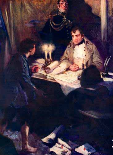 Young boy approaching Napoleon with critical military intelligence (Мальчик, прибывший к Наполеону с важными разведданными)