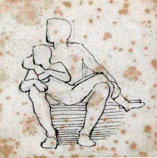 A man with a boy on his lap (Мужчина с мальчиком на коленях)