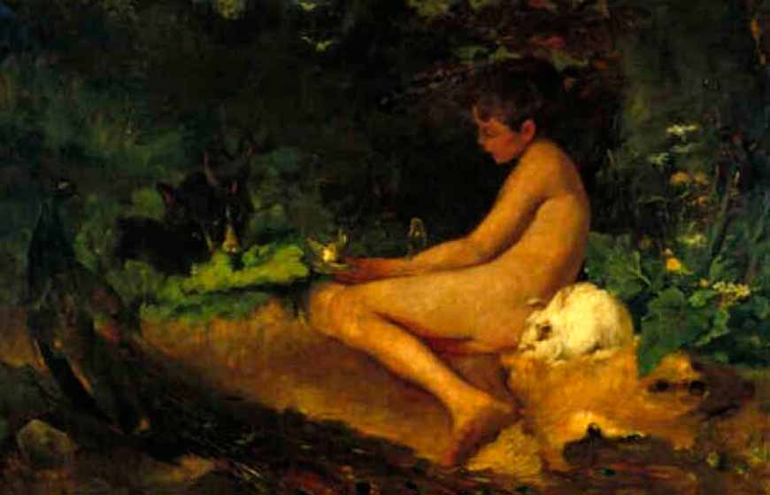 Naked Figure (Boy) in a Forest (Нагая фигура /мальчика/ в лесу), c.1890