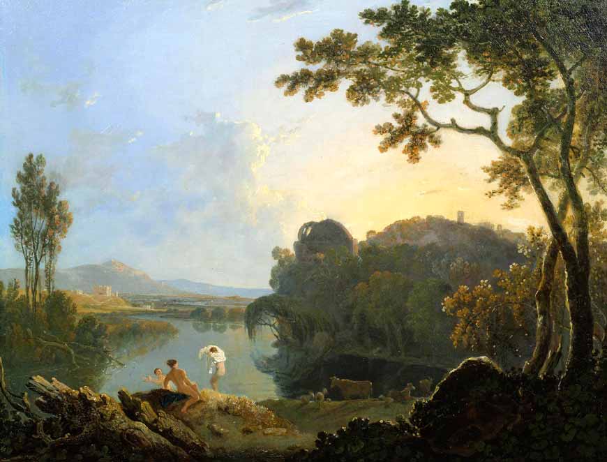 Classical landscape with boys bathing (Классический ландшафт с купающимися мальчиками)