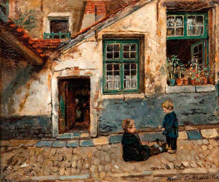 Enfants dans une cour (Дети во дворе), 1883