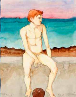 A naked boy with a football (Голый мальчик с футбольным мячом), 1927