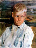 Portrait of a boy in a blue shirt