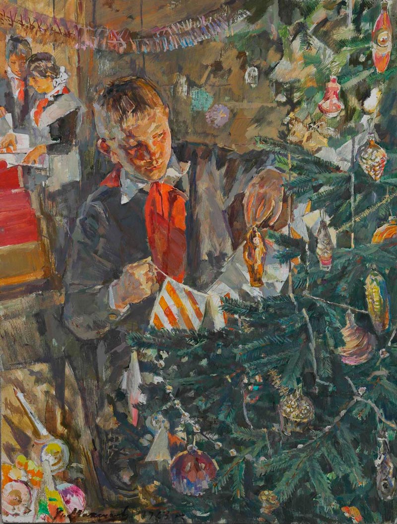 Новогодний вечер, Дима Лебедев у елки (New Year Party, Dima Lebedev by the Fir-Tree), 1963